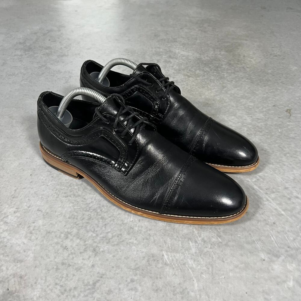 Stacy Adams Dickinson Black Cap Toe Oxford Lace Up Dress Shoes Men's Size 7.5M